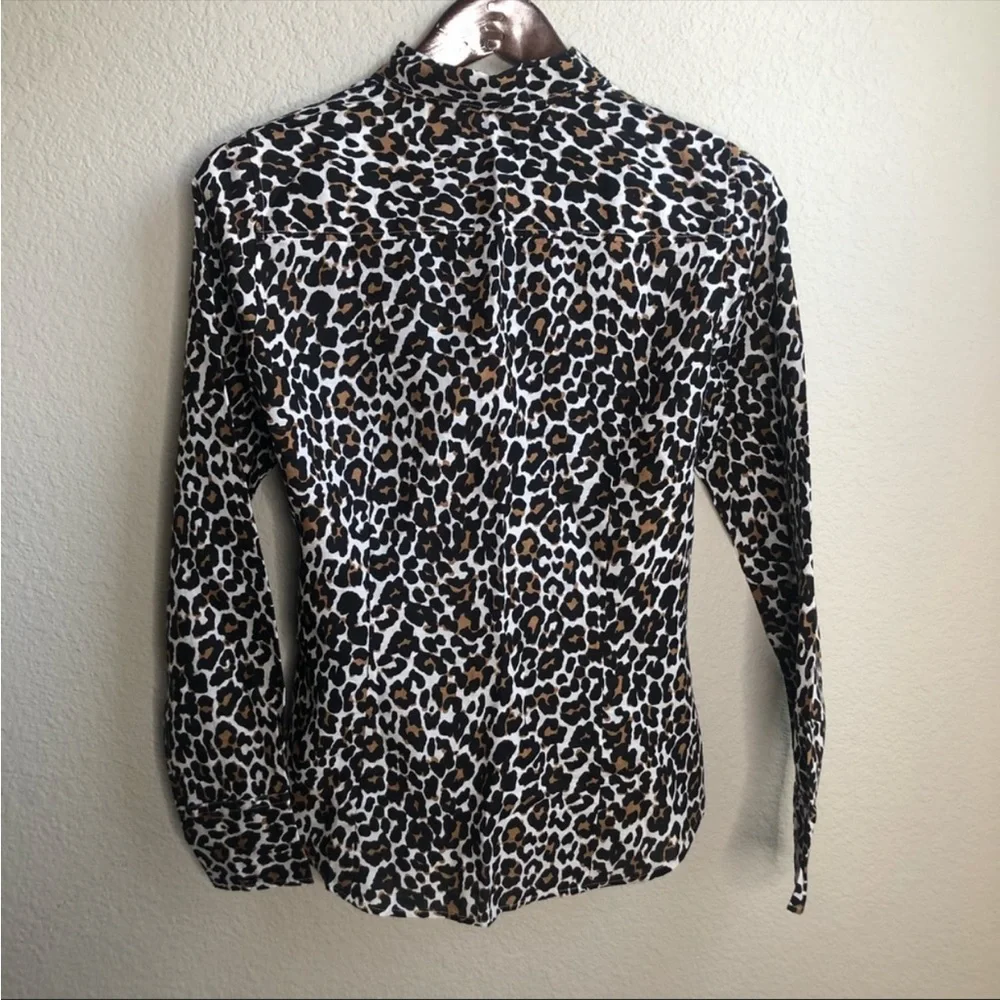 J.Crew leopard print button up shirt